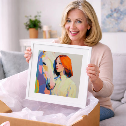 The Colour of Connection - horse & rider art gift idea for horse lovers