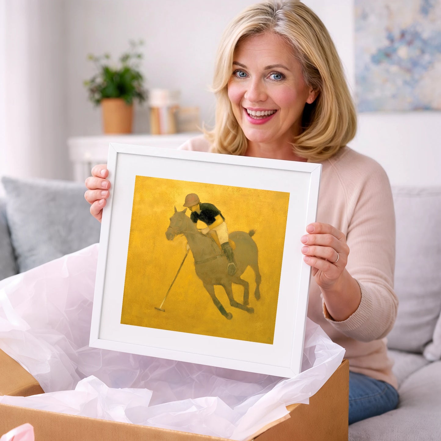 Golden Chukka - polo horse art gift idea for horse lovers