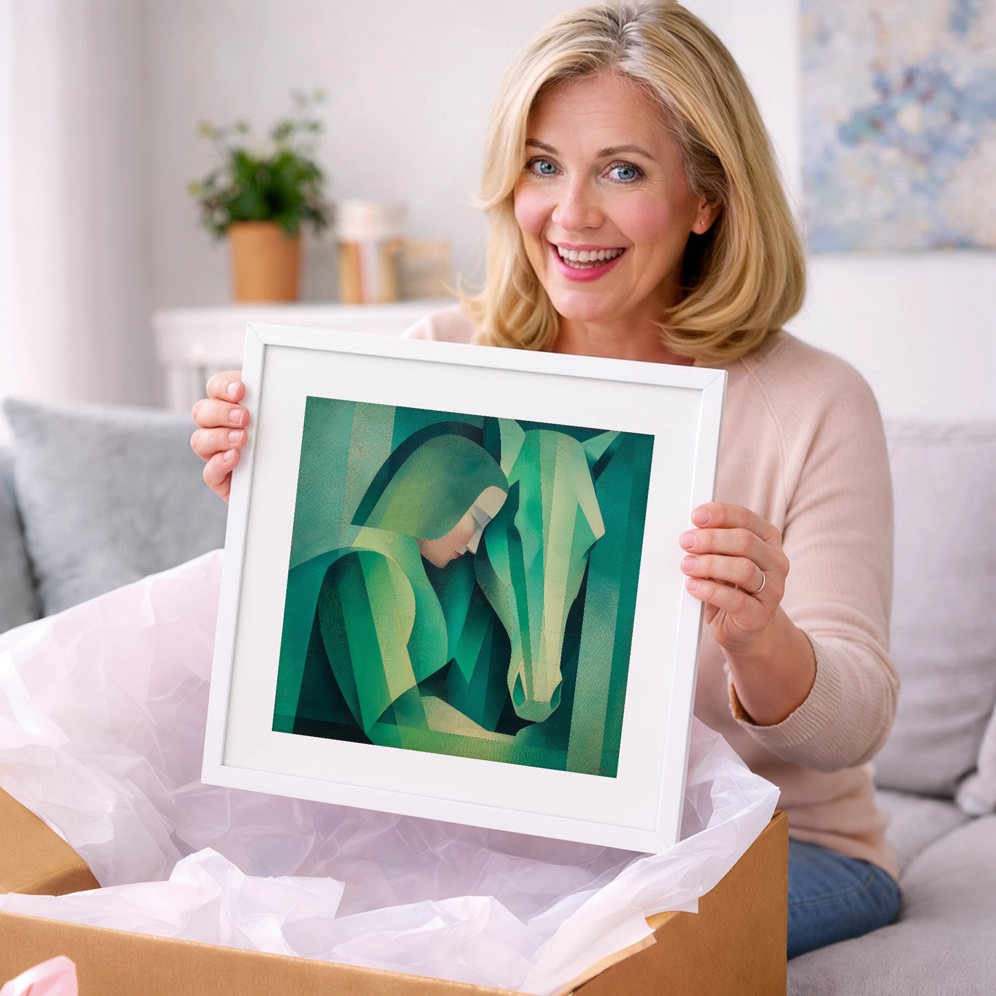 The Emerald Bond - horse & rider art gift idea for horse lovers