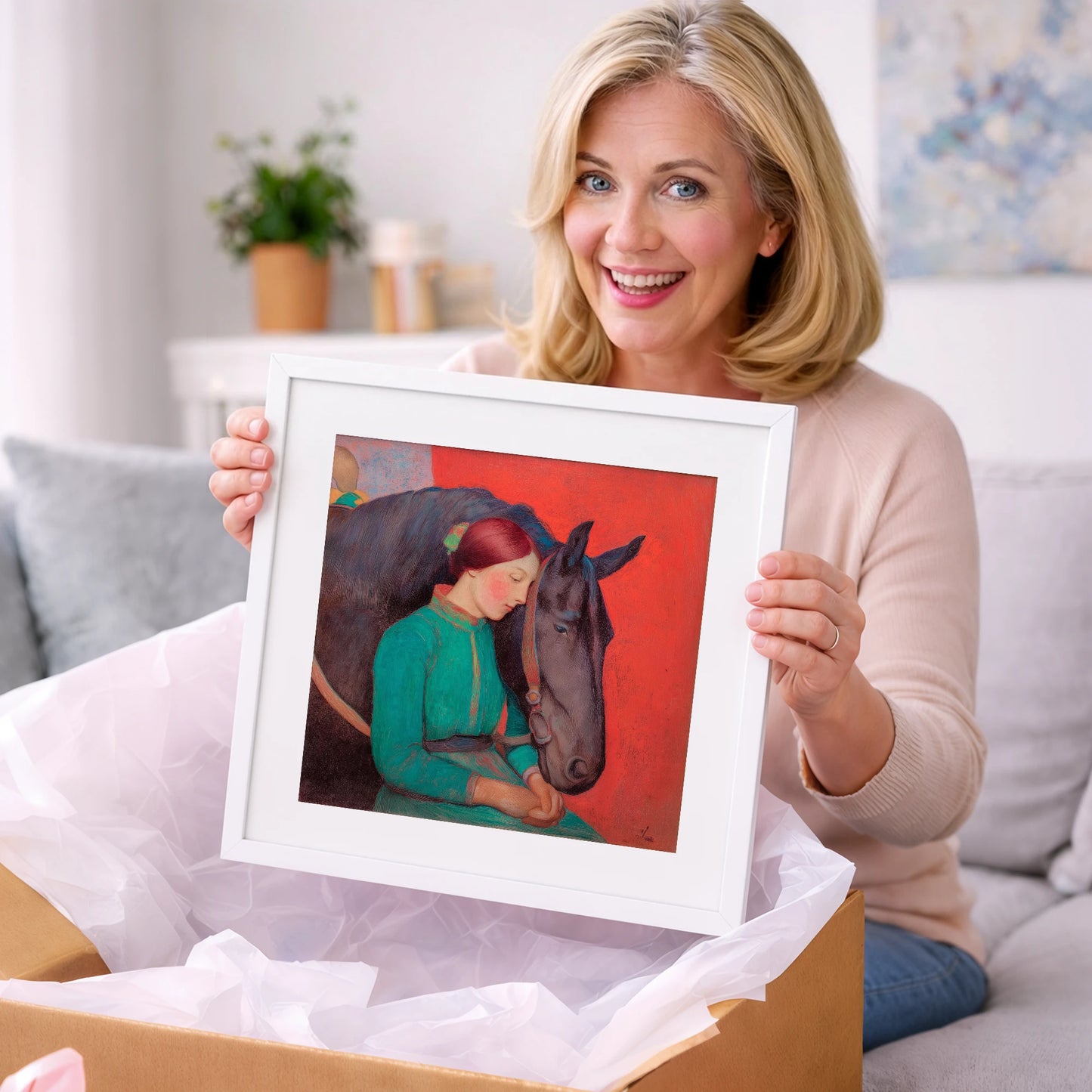 Silent Understanding - horse & rider art gift idea for horse lovers