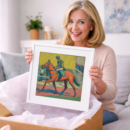 The Bold Contender - racing horse art gift idea for horse lovers