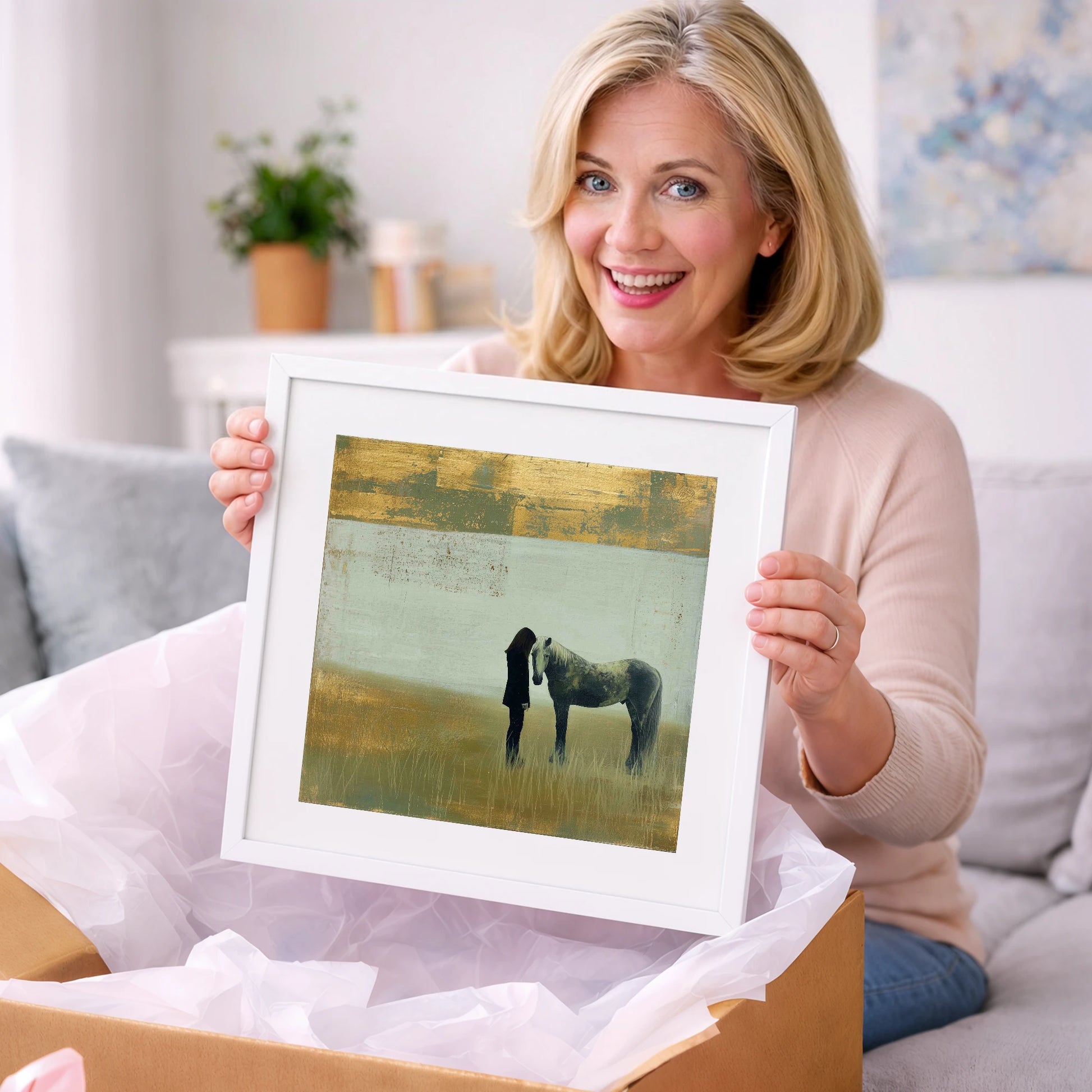 Silent Understanding - horse & rider art gift idea for horse lovers
