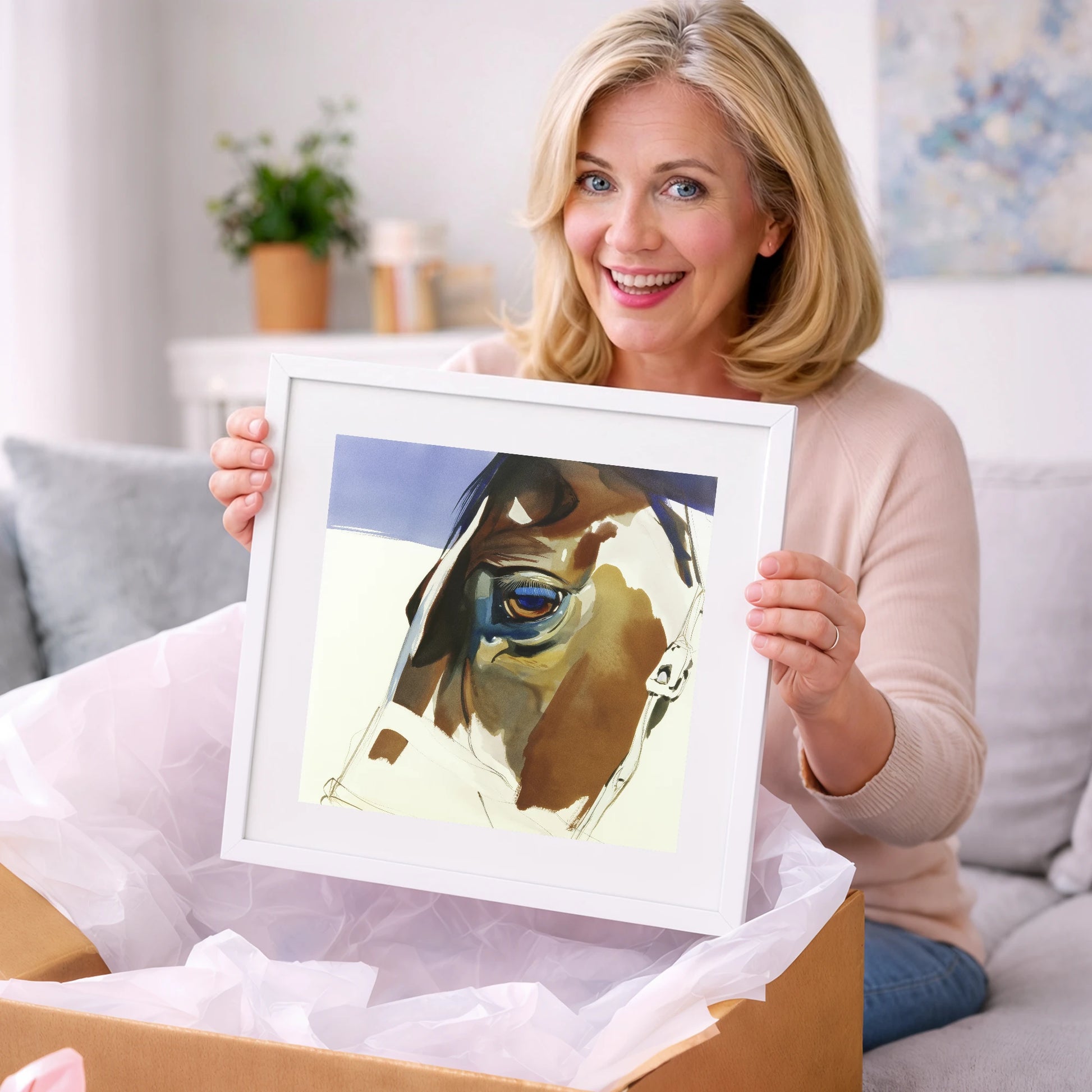 The Indigo Gaze - horse portrait art gift idea for horse lovers