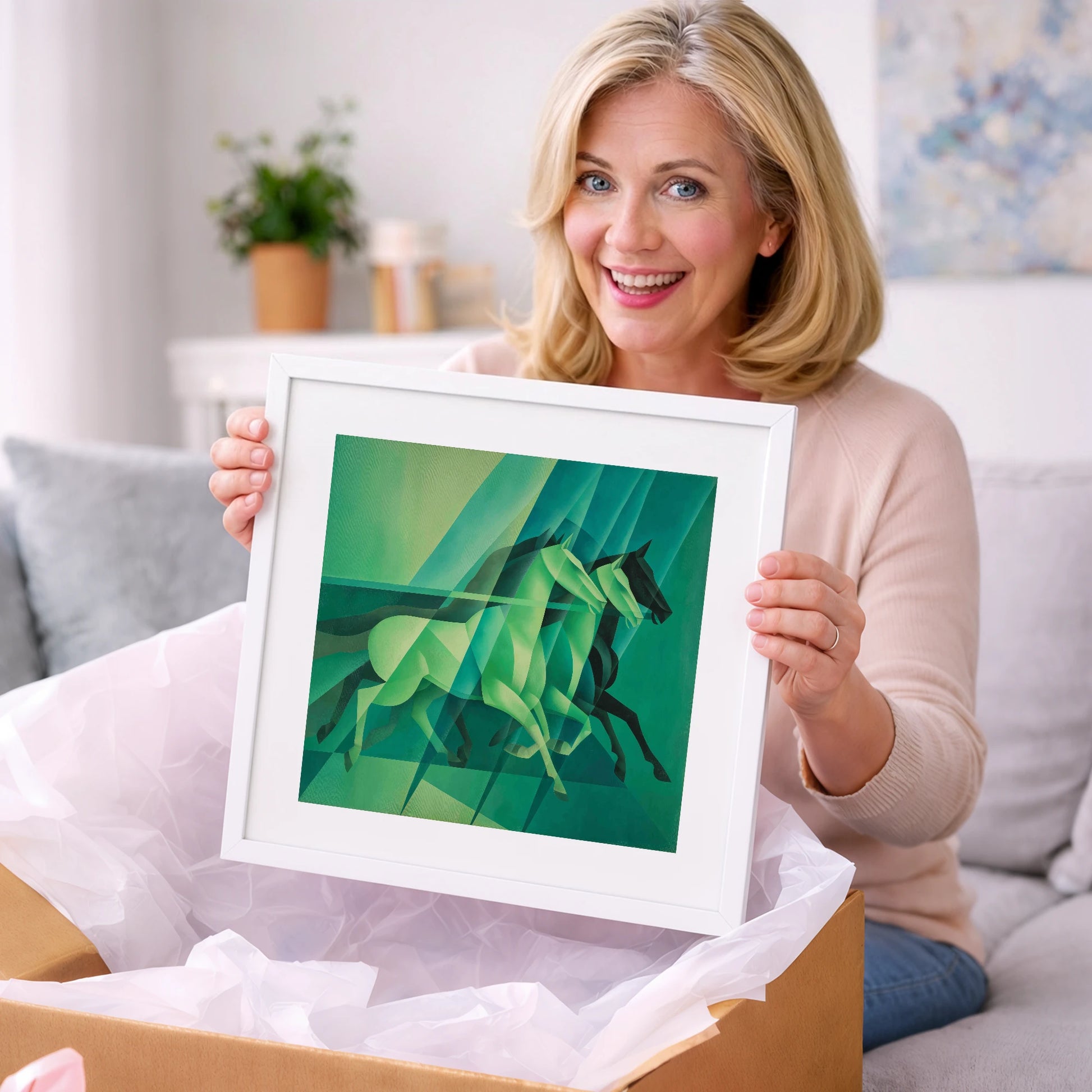 Emerald Rhythm - racing horse art gift idea for horse lovers