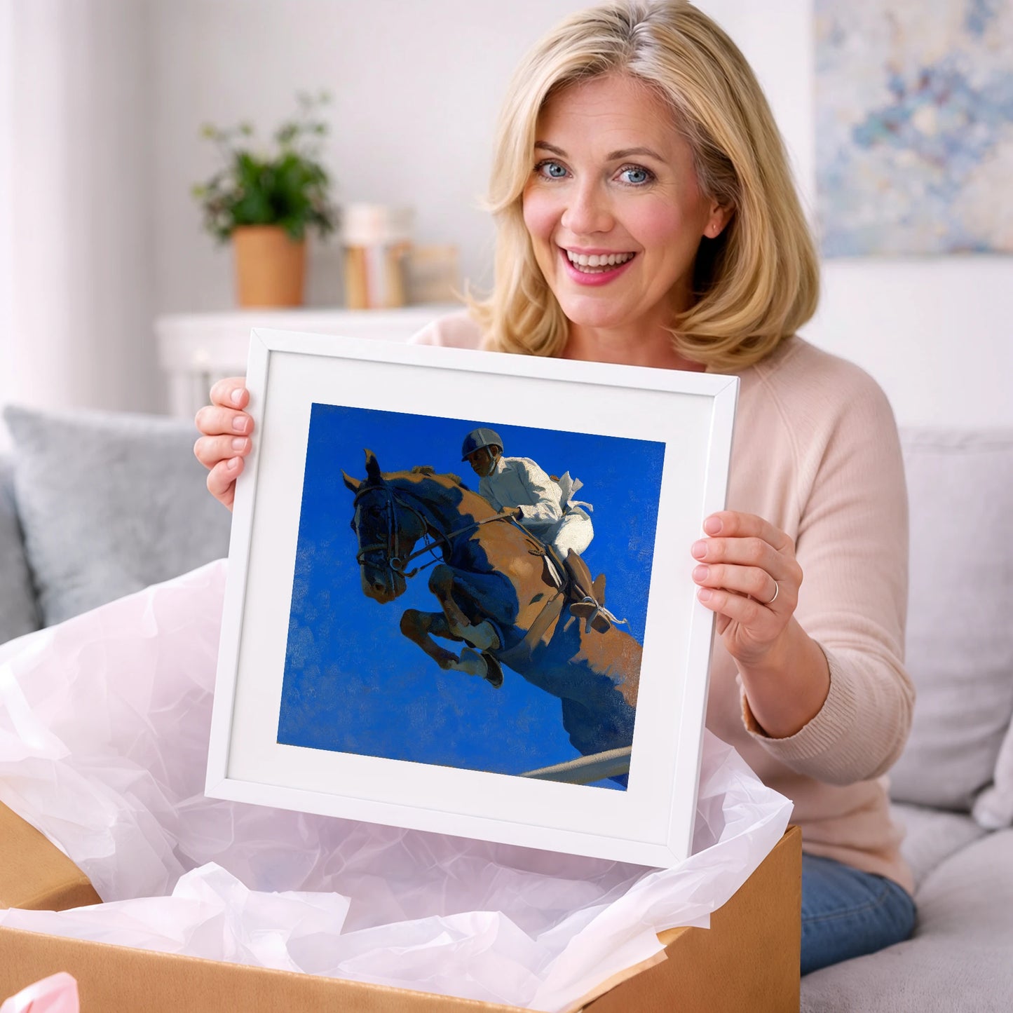 Skyward Bound - show jumping horse art gift idea for horse lovers