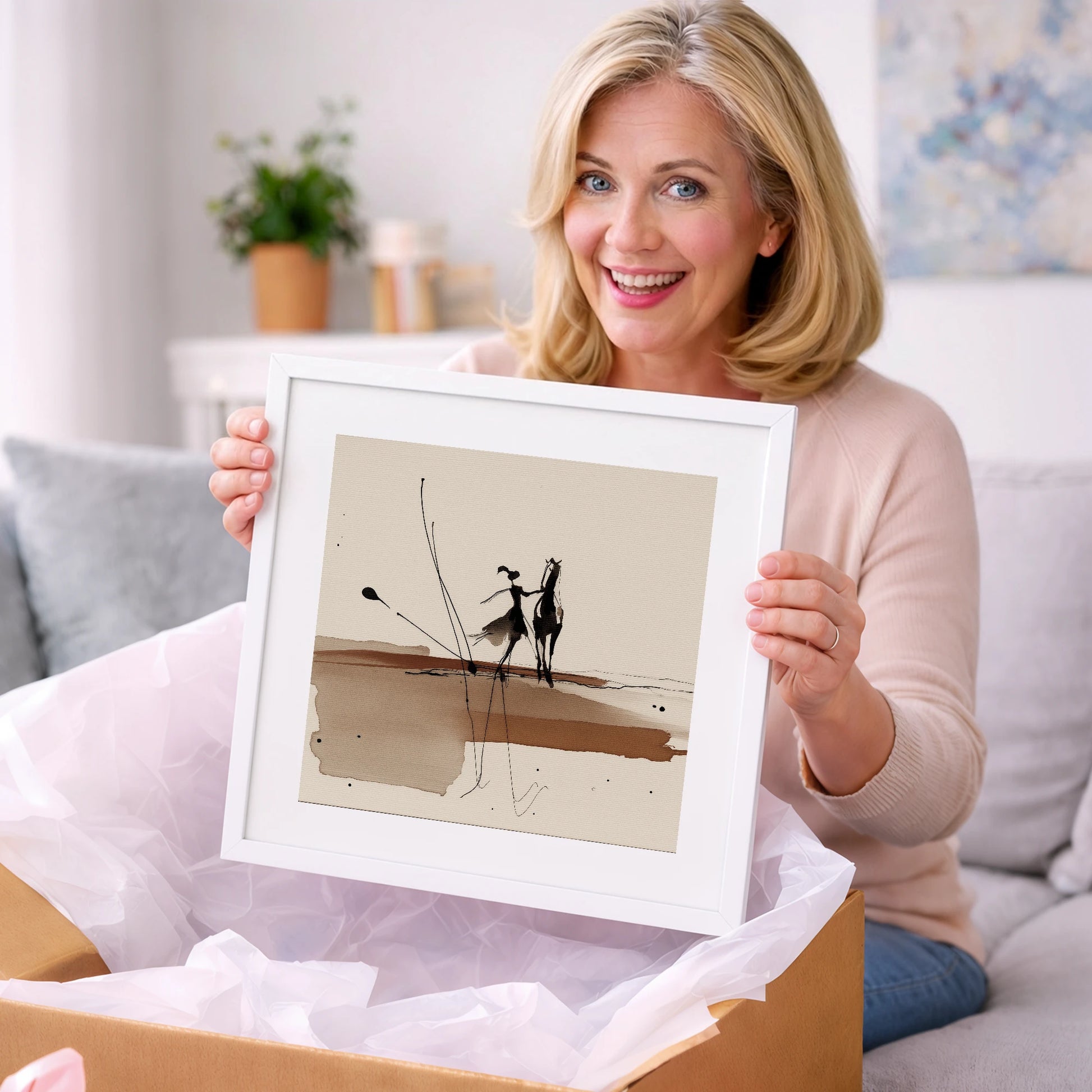 Fluid Harmony - horse & rider art gift idea for horse lovers