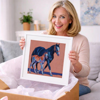 Bold Beginnings - mare & foal art gift idea for horse lovers
