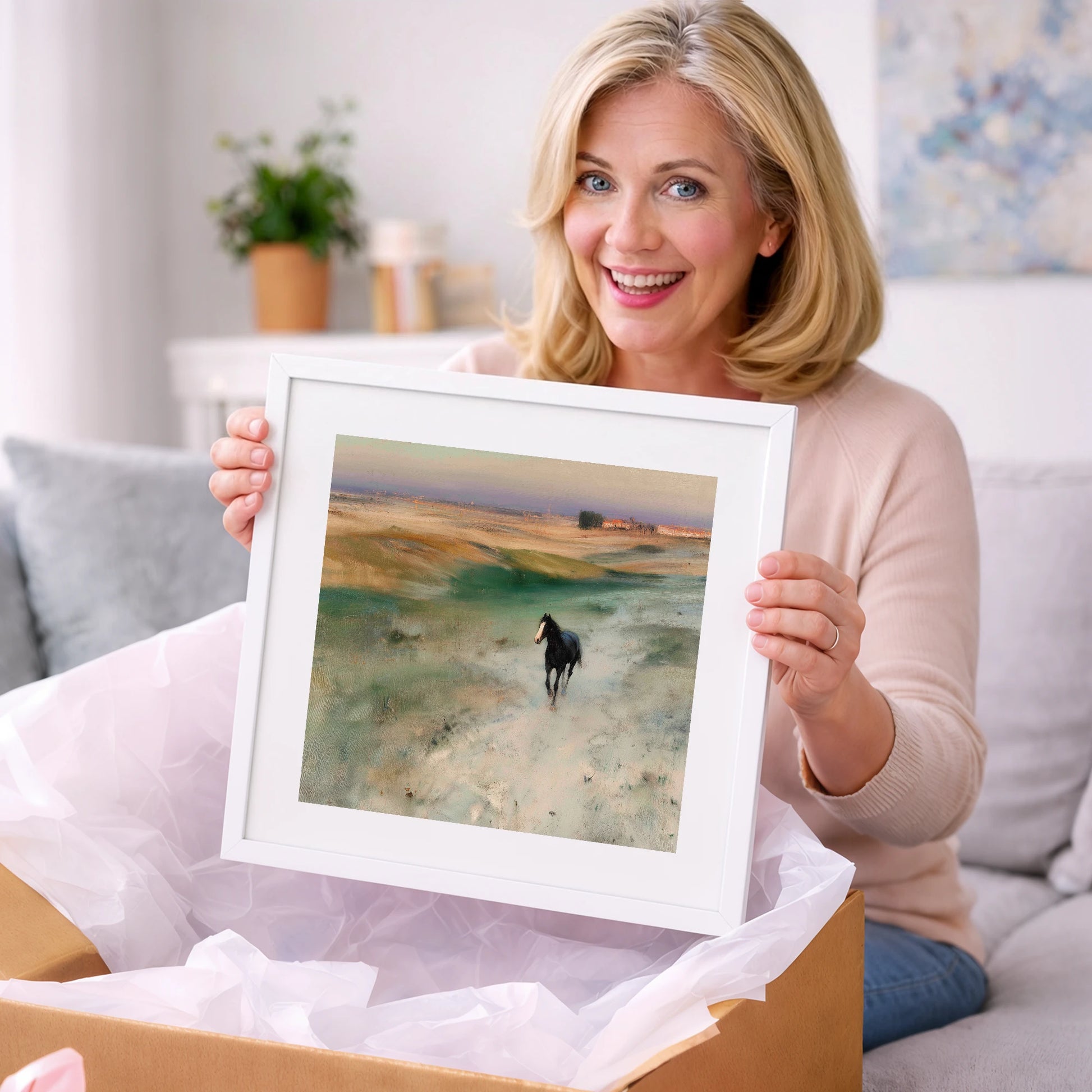 Heading Home - horse landscape art gift idea for horse lovers
