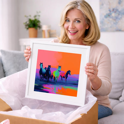 Electric Horizons - wild horses art gift idea for horse lovers