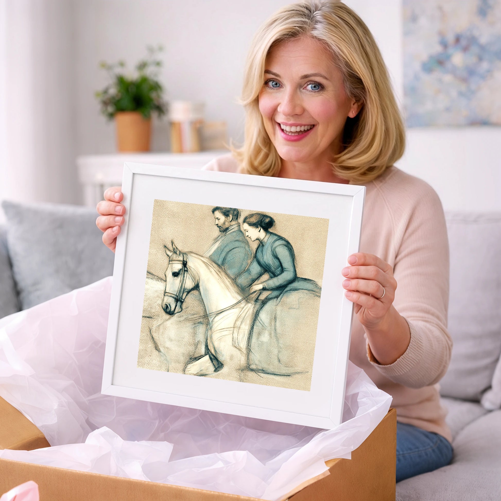 The Shared Journey - horse & rider art gift idea for horse lovers