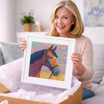 Painted Bay Profile - horse portrait art gift idea for horse lovers