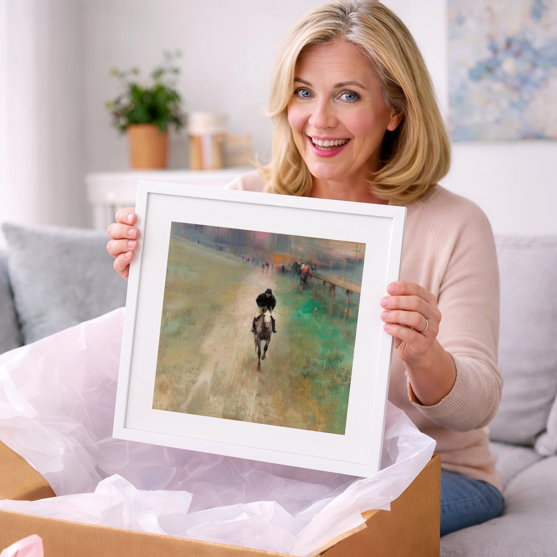 The Track Home - racing horse art gift idea for horse lovers
