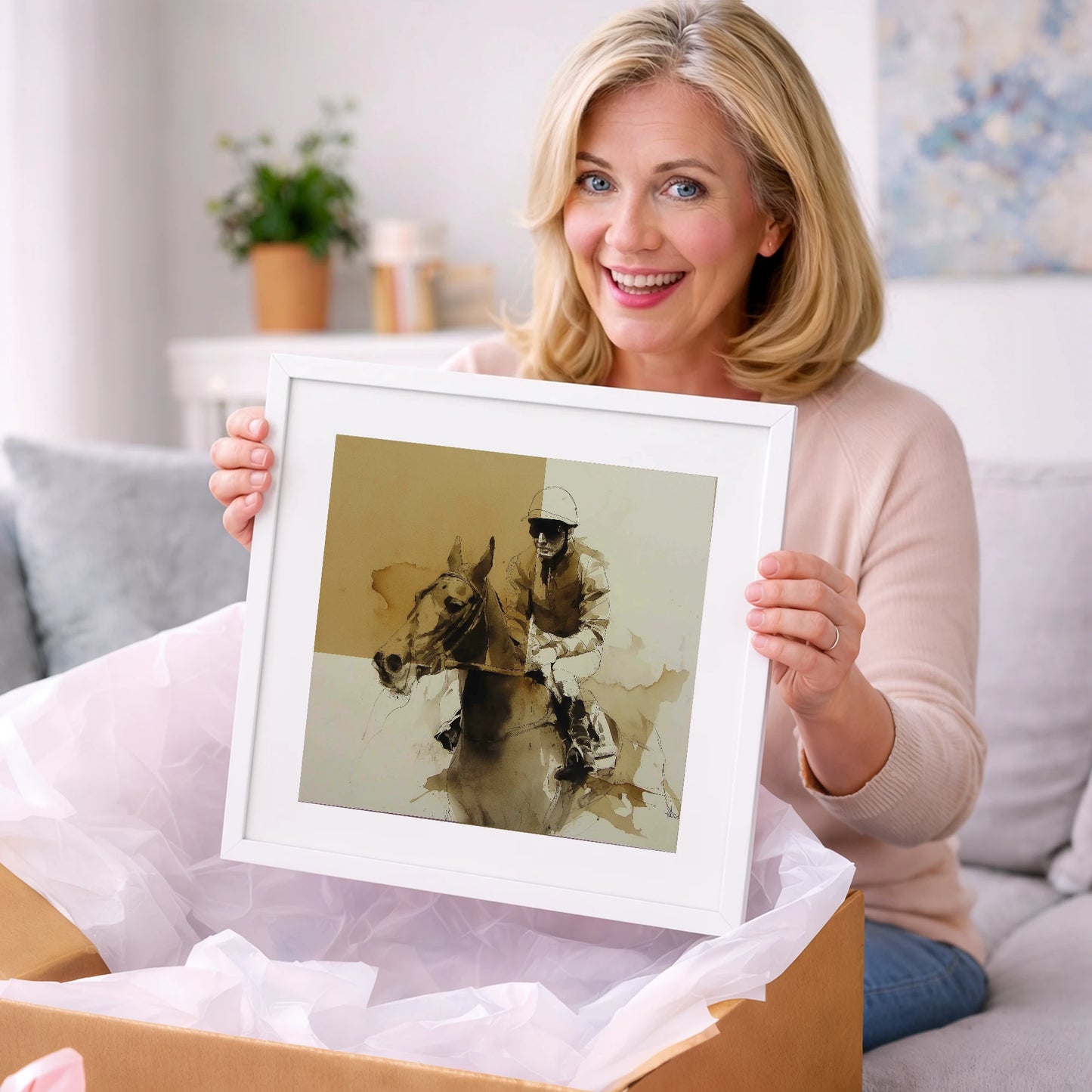 The Sepia Contender - racing horse art gift idea for horse lovers