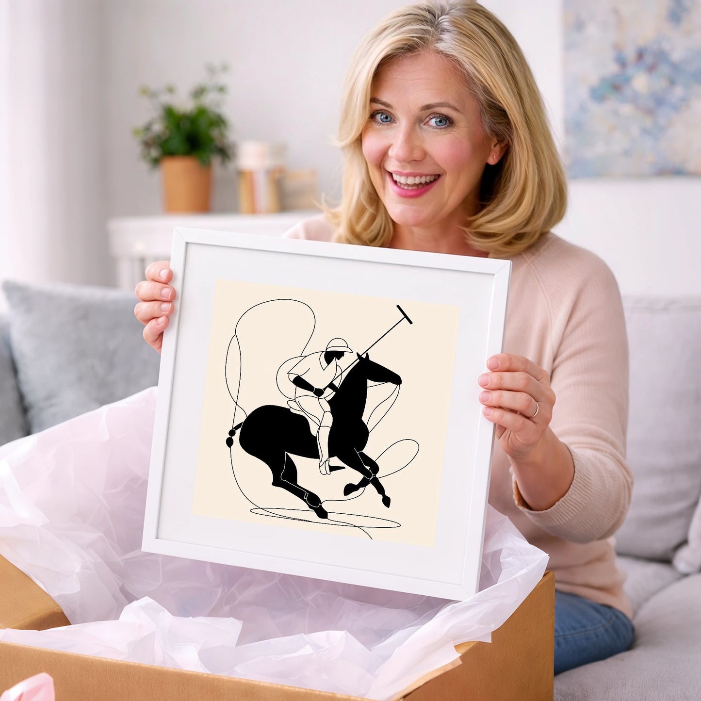Polo in Motion - polo horse art gift idea for horse lovers
