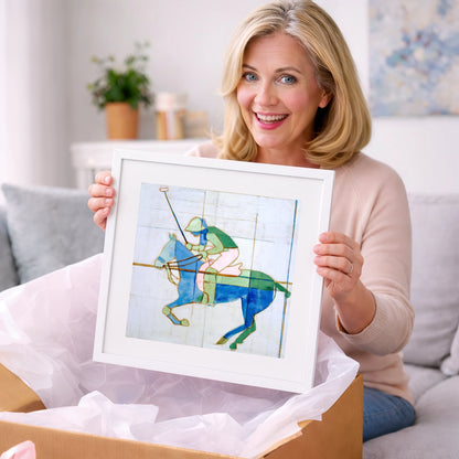 Azure Polo Rhythms - polo horse art gift idea for horse lovers