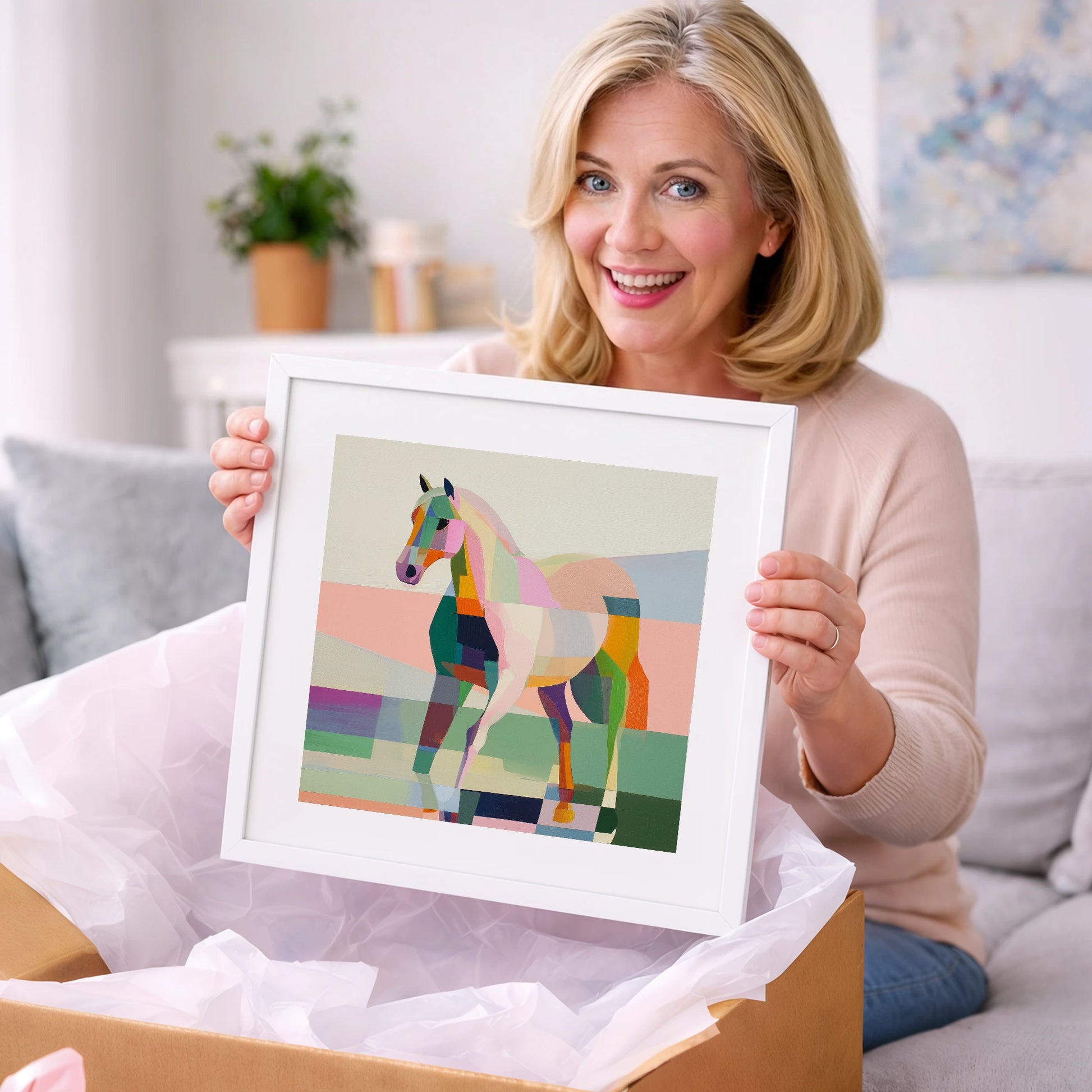 Vibrant Equine Geometry - horse breed art gift idea for horse lovers