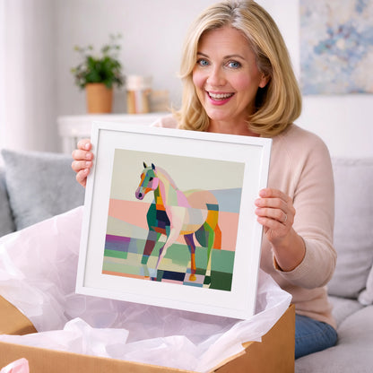 Vibrant Equine Geometry - horse breed art gift idea for horse lovers
