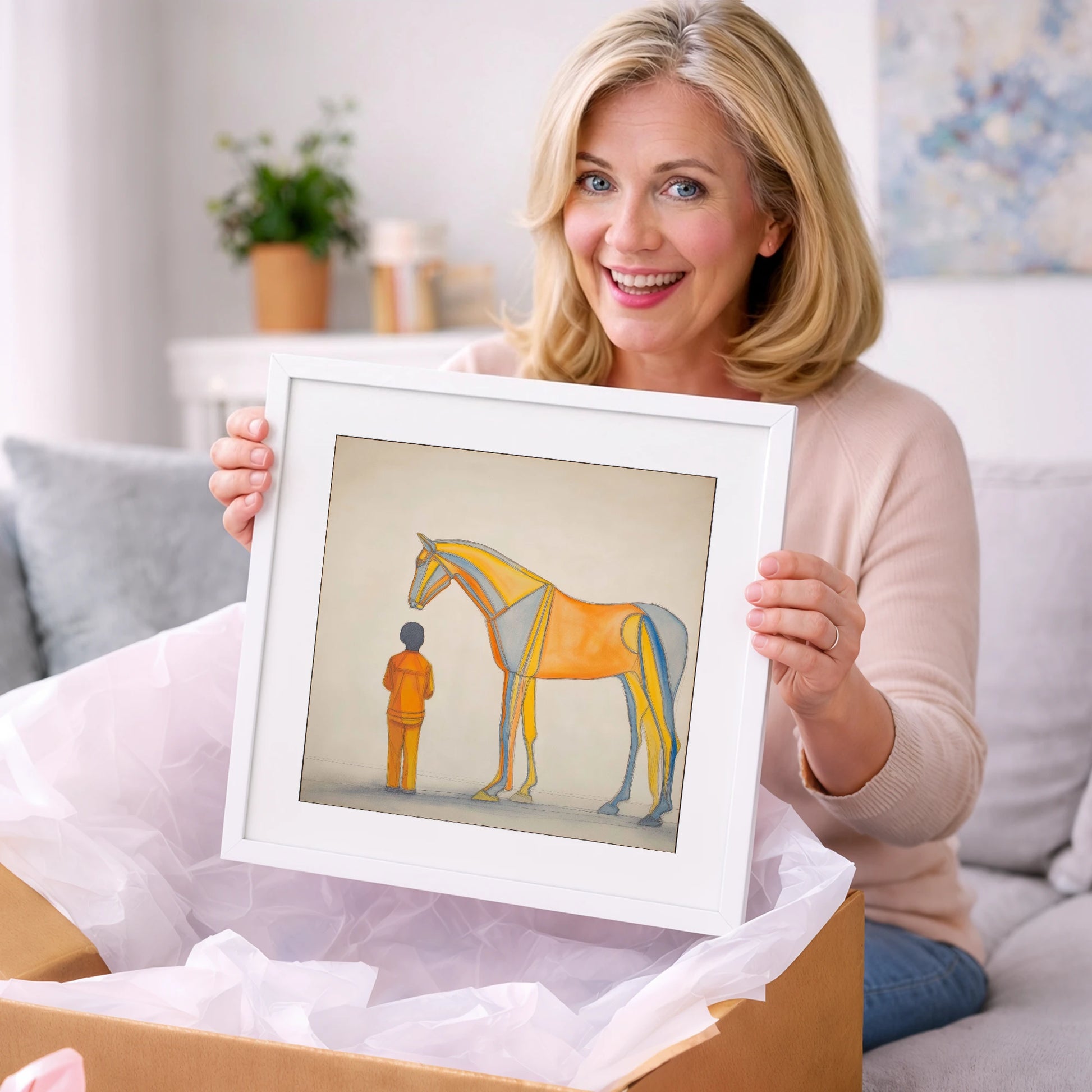 Structural Harmony - horse & rider art gift idea for horse lovers