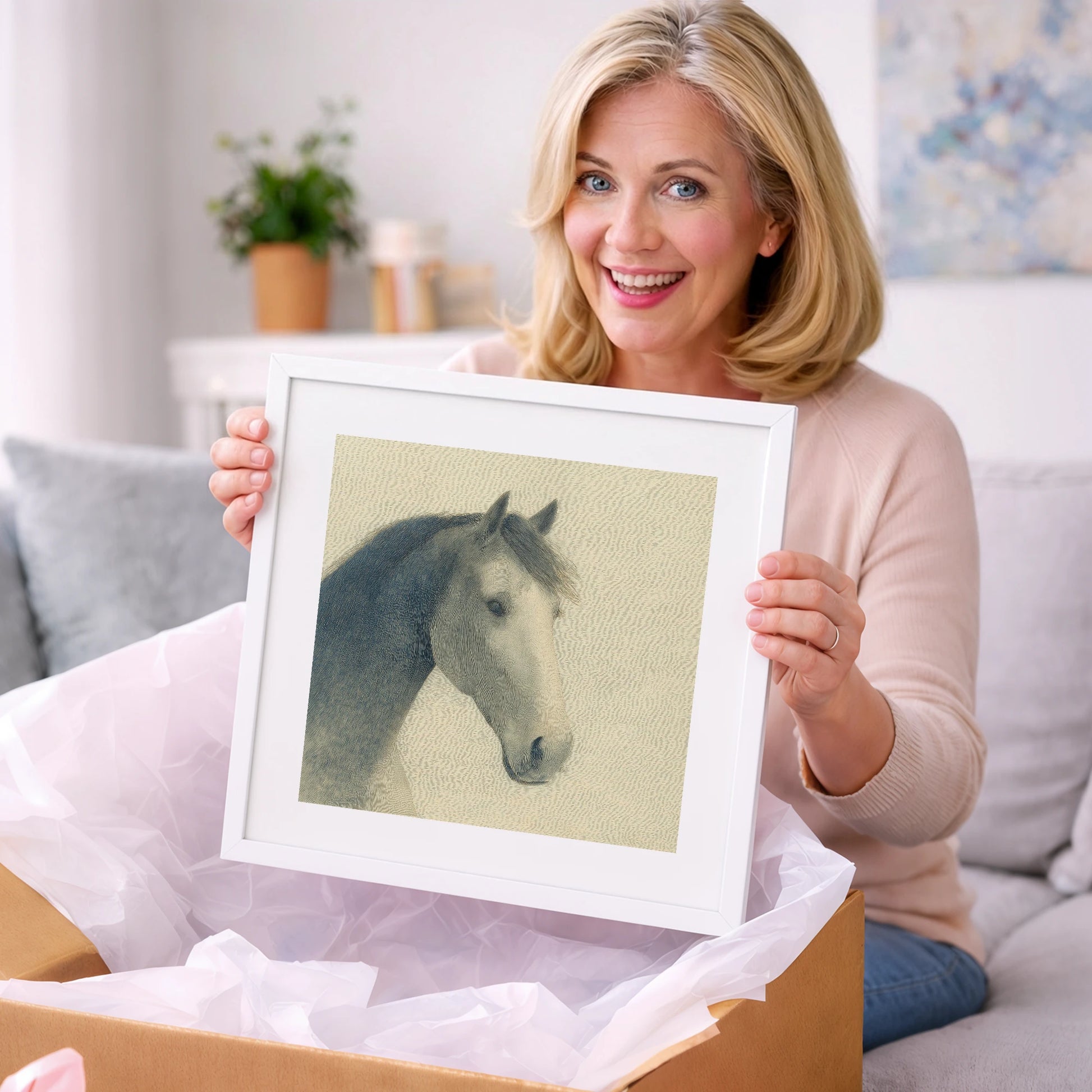 Vintage Slate Equine Profile - horse breed art gift idea for horse lovers
