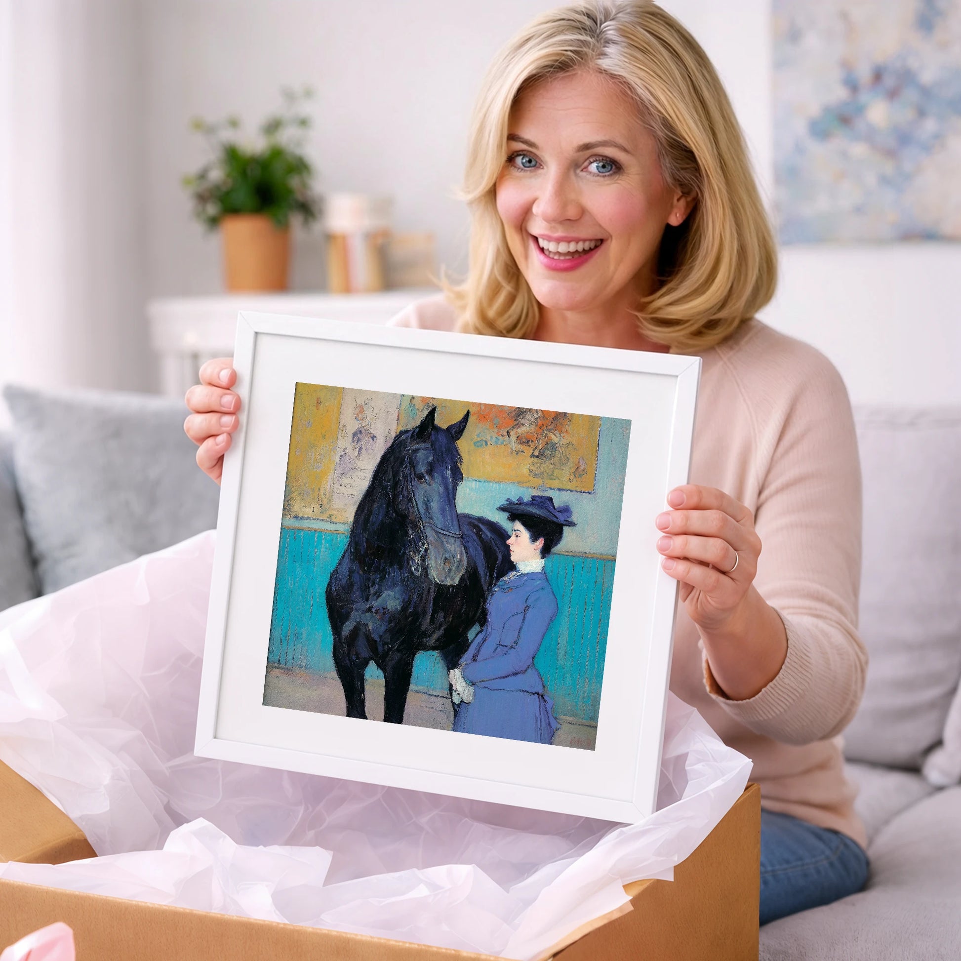 Elegant Acquaintance - horse & rider art gift idea for horse lovers