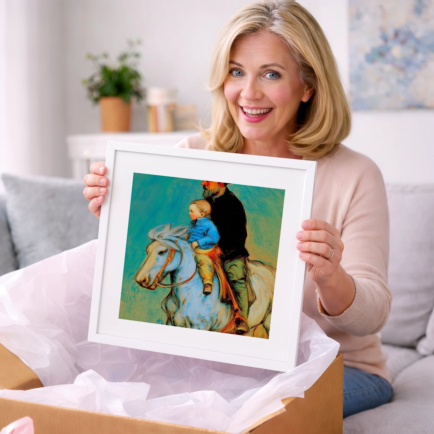 The Guiding Hand - horse & rider art gift idea for horse lovers
