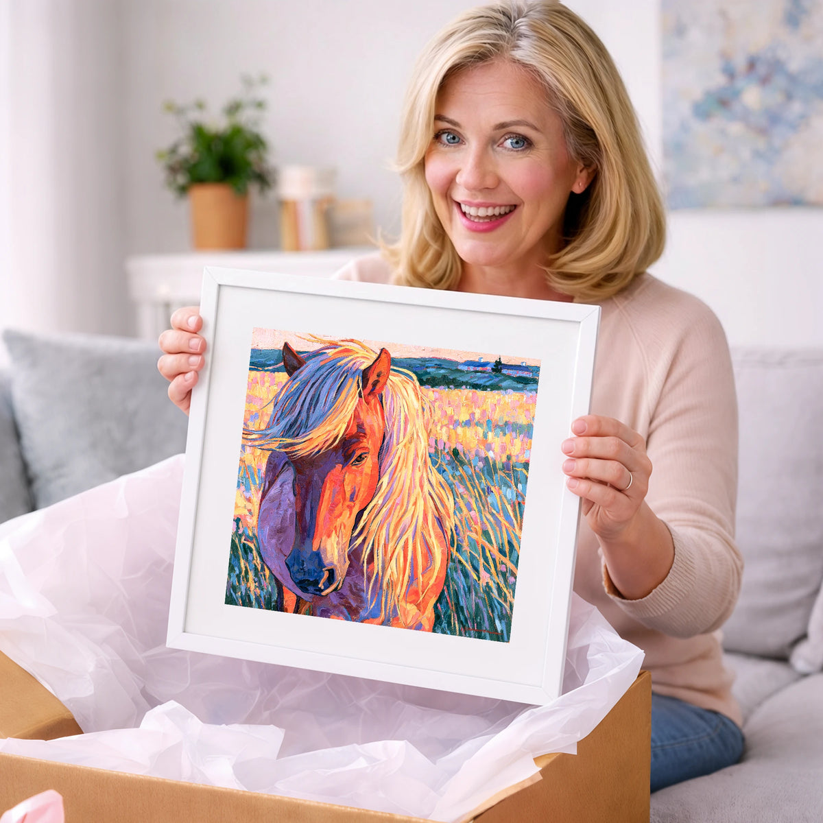 Vivid Horse With Flaxen Mane - horse breed art gift idea for horse lovers