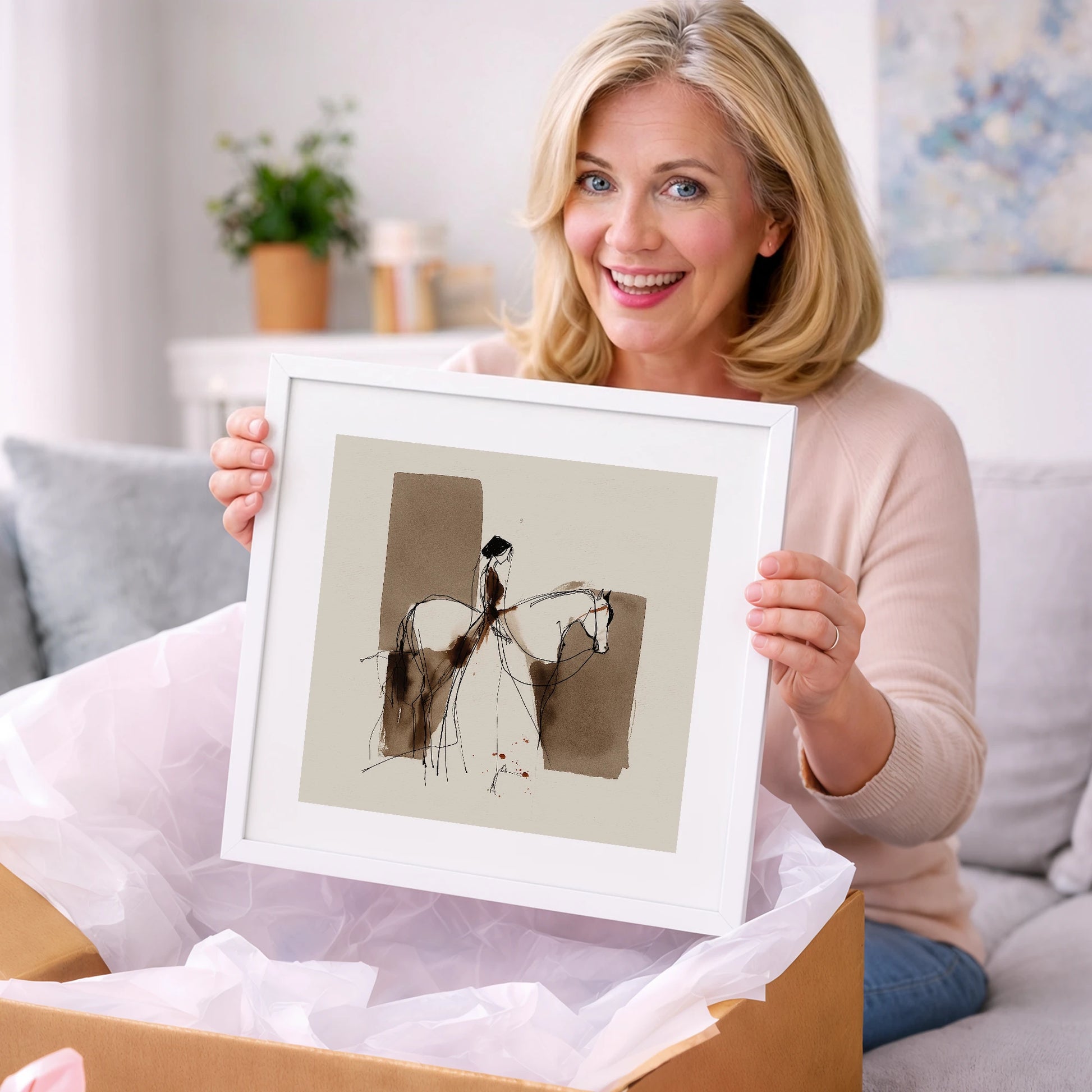 Fluid Connection - horse & rider art gift idea for horse lovers