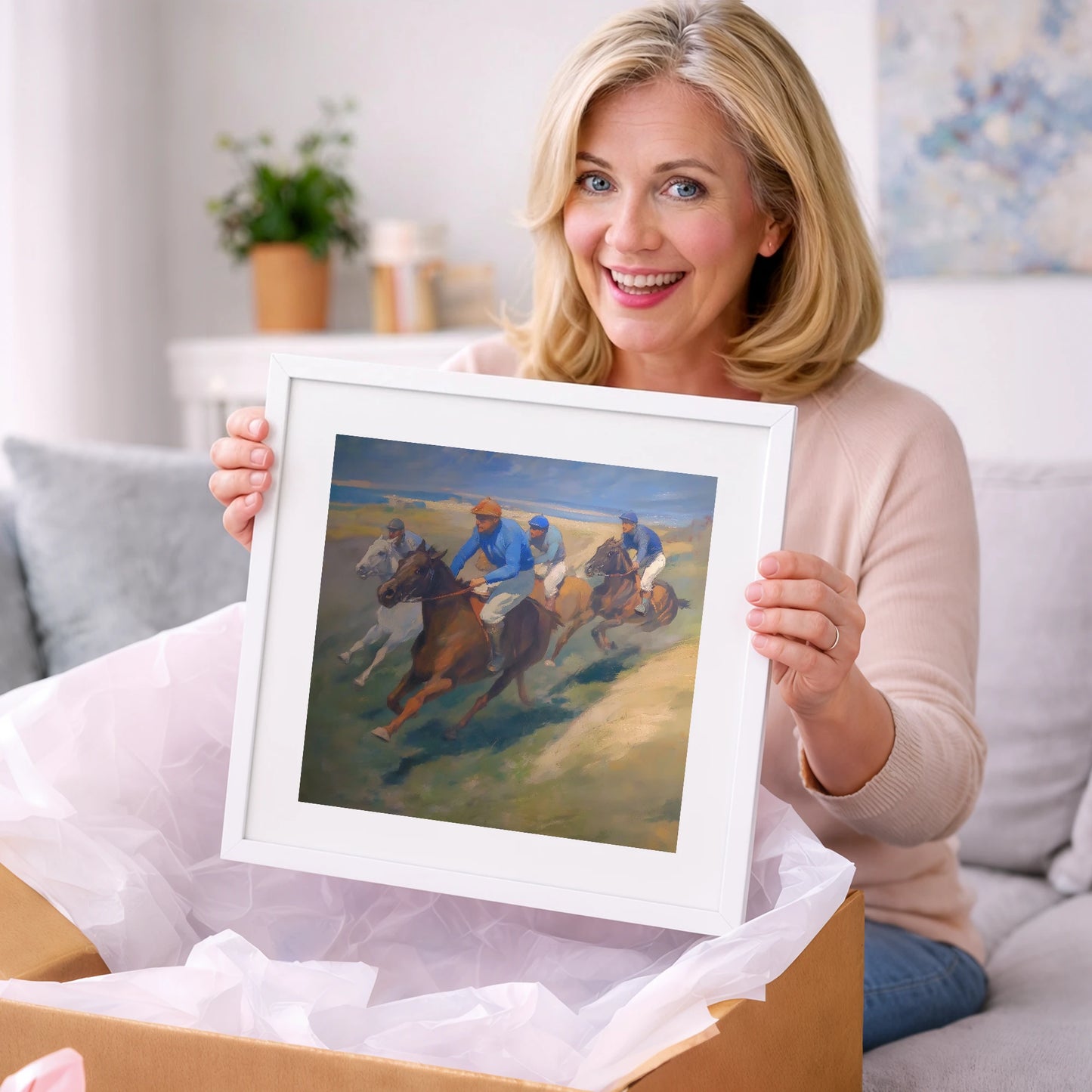 The Classic Chase - racing horse art gift idea for horse lovers