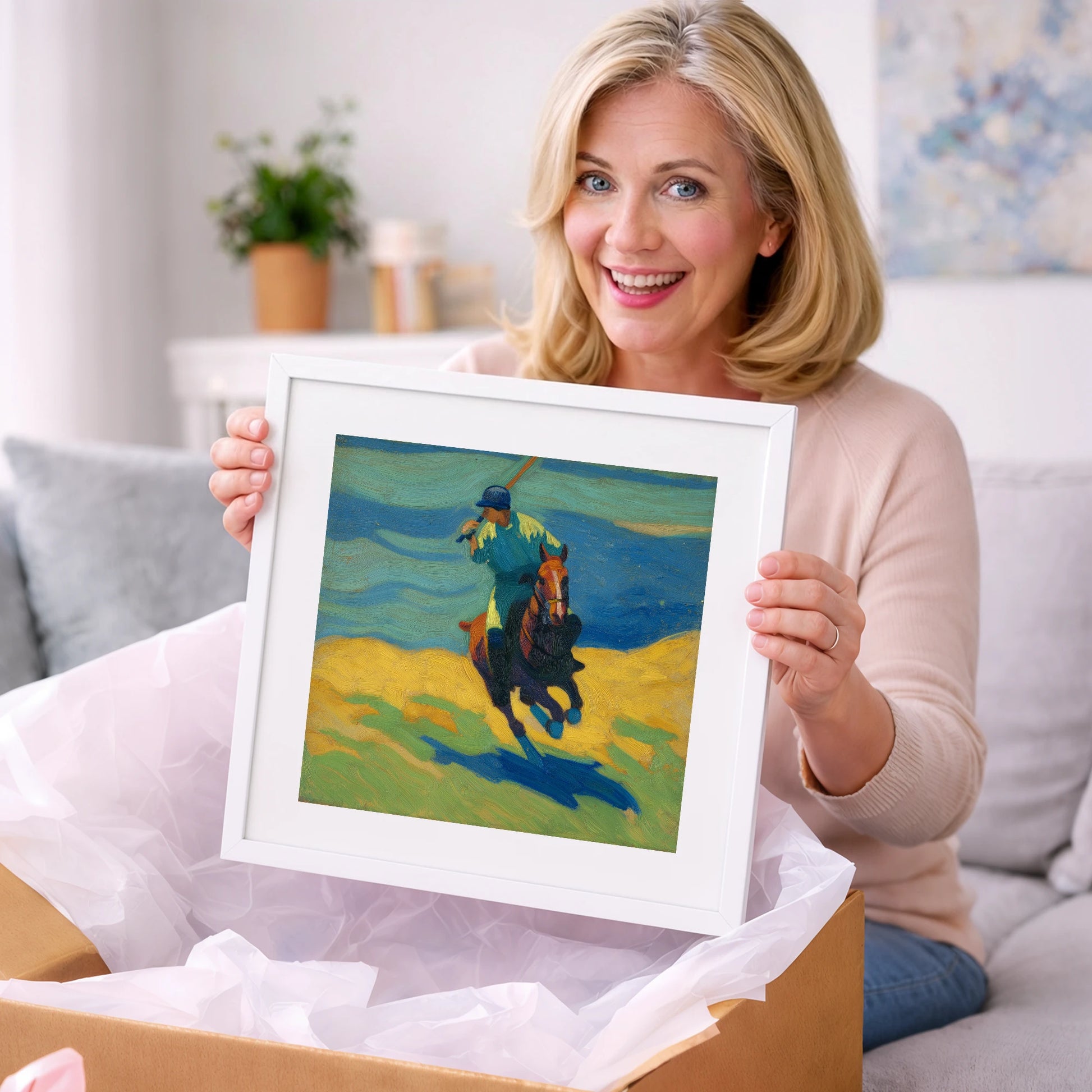 Vivid Polo Strike - polo horse art gift idea for horse lovers
