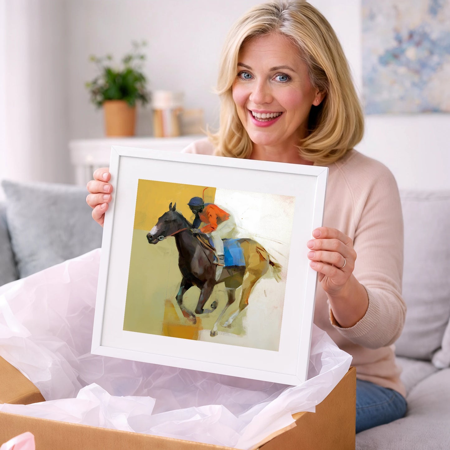 Full Stretch Momentum - racing horse art gift idea for horse lovers