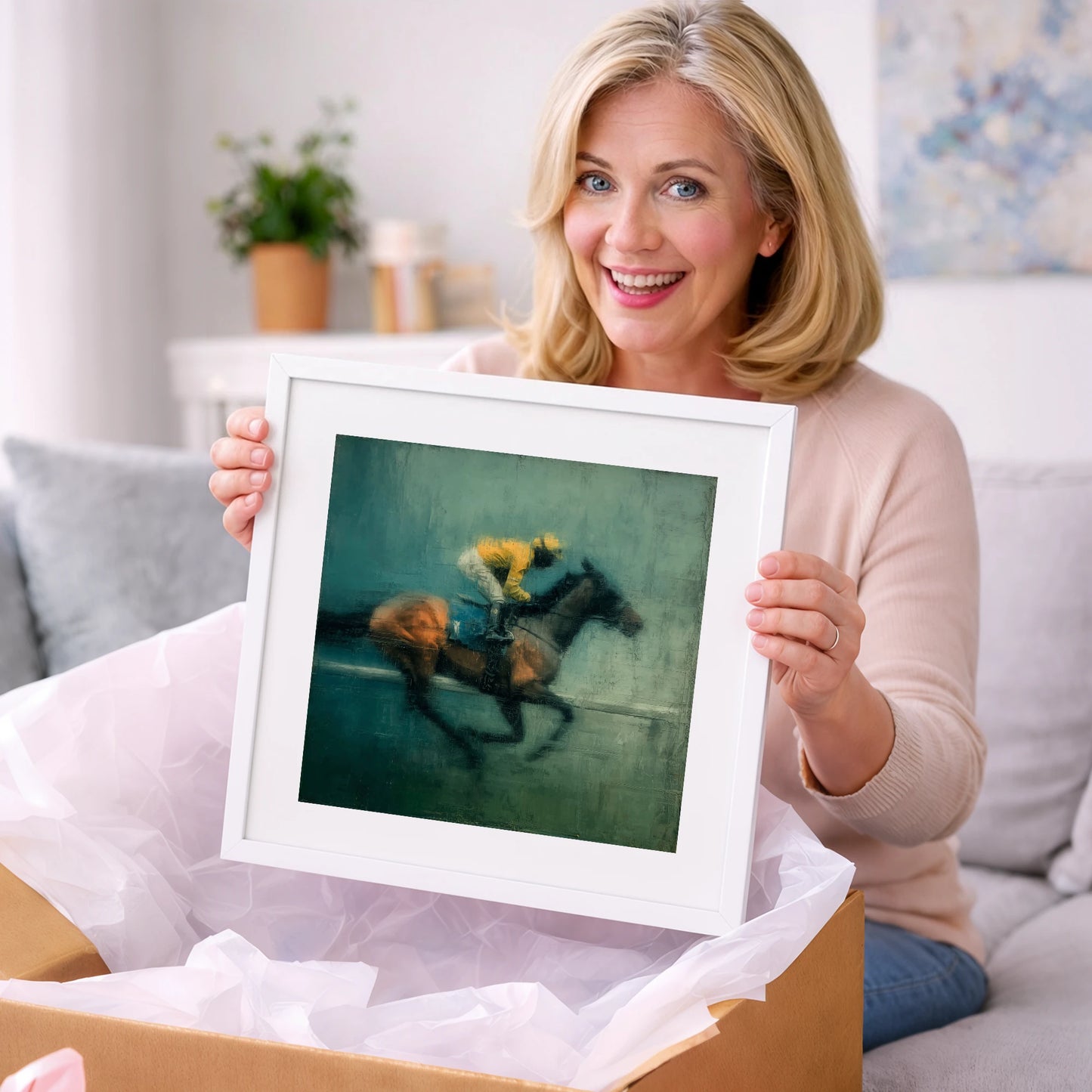 The Final Furlong - racing horse art gift idea for horse lovers