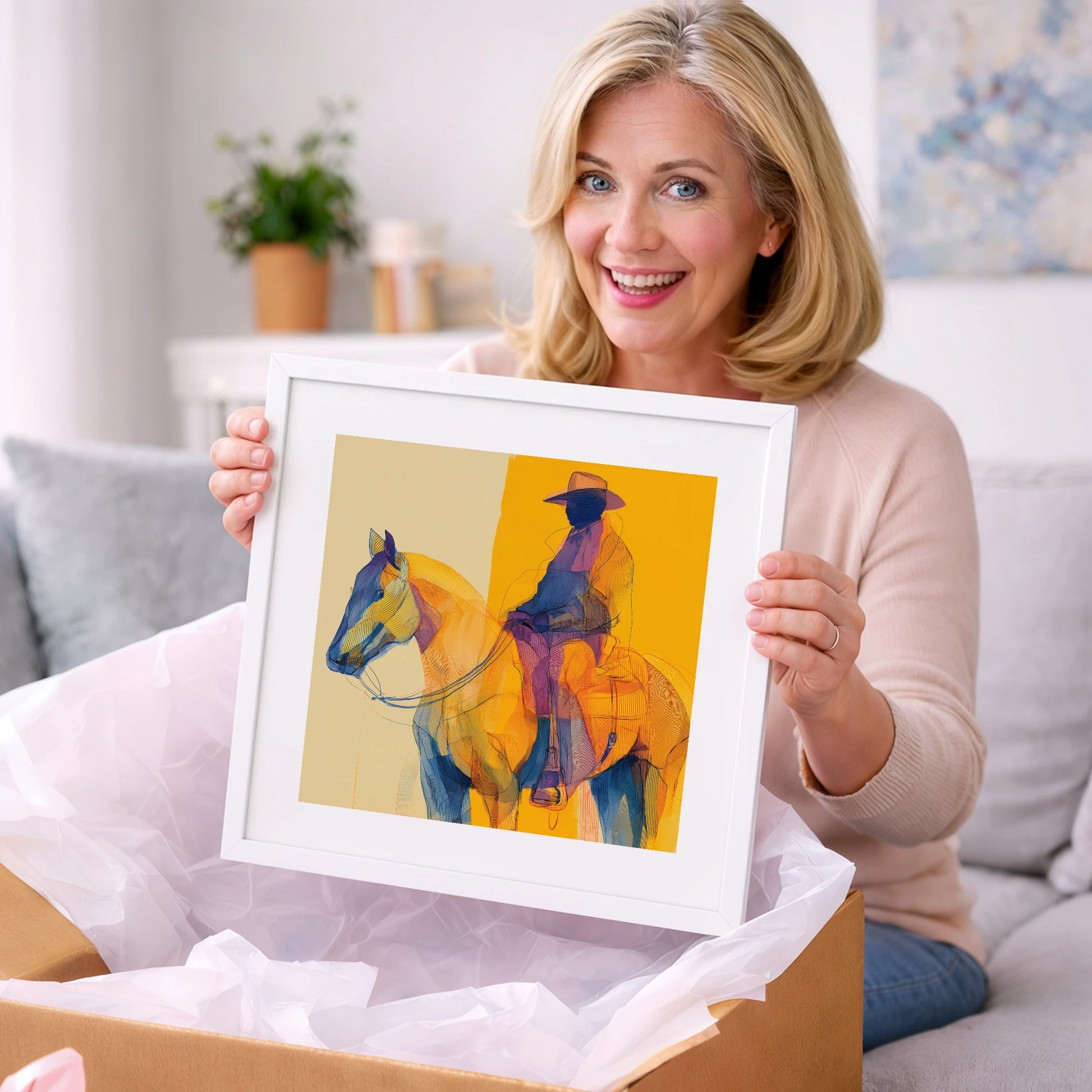 Vivid Western Contours - western horse art gift idea for horse lovers