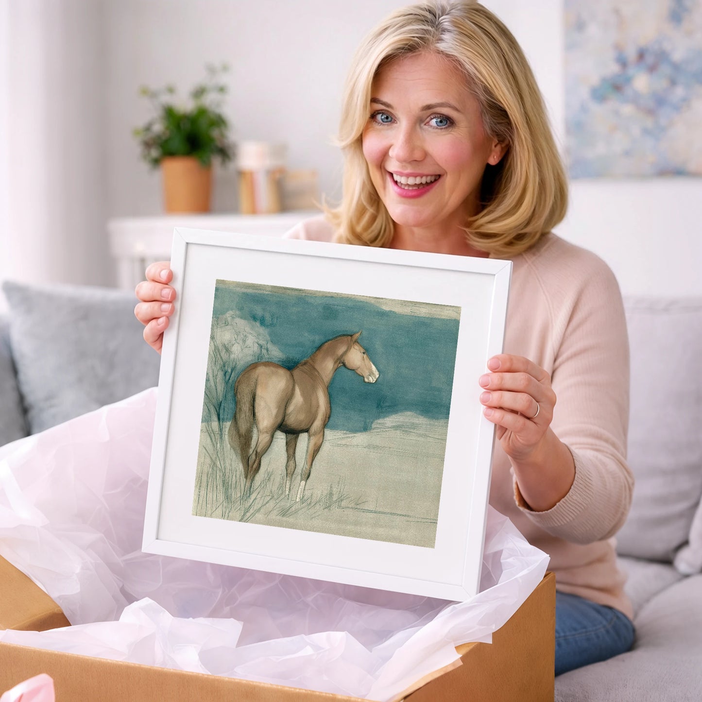 The Quiet Glance - horse portrait art gift idea for horse lovers