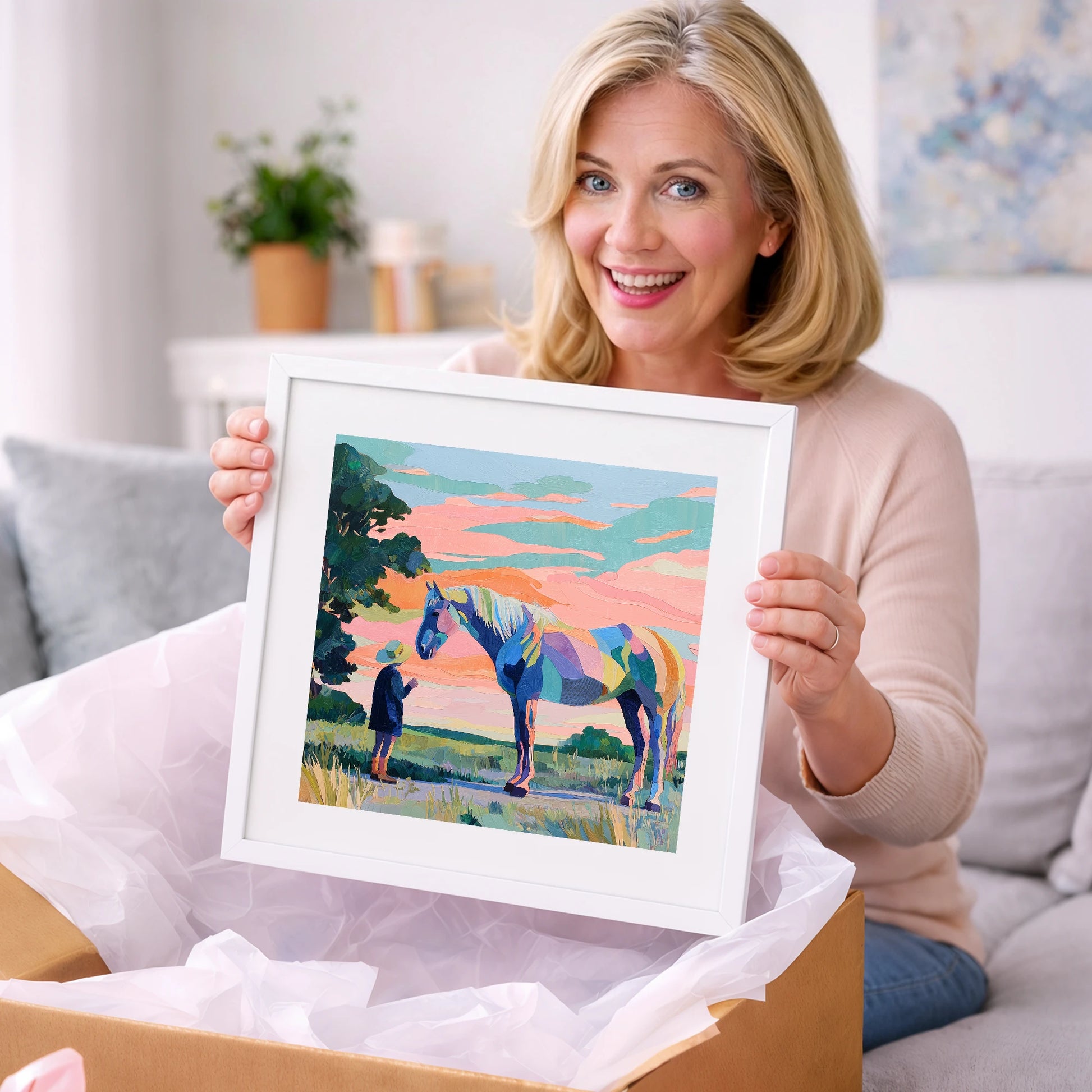 Vivid Connection - horse & rider art gift idea for horse lovers