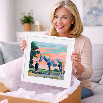 Vivid Connection - horse & rider art gift idea for horse lovers