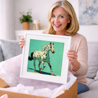 Teal Leopard Appaloosa - horse breed art gift idea for horse lovers