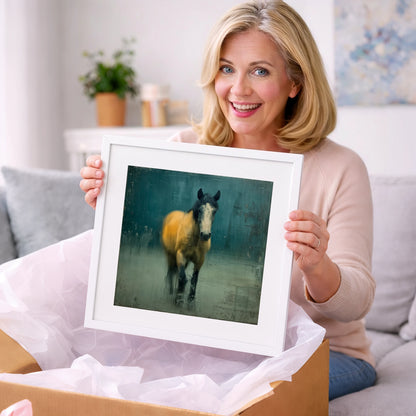 Stepping Through Slate - horse portrait art gift idea for horse lovers