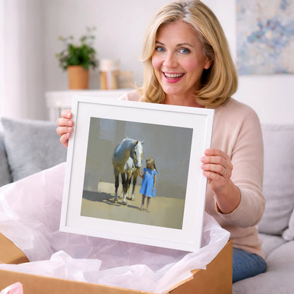 A Quiet Understanding - horse & rider art gift idea for horse lovers