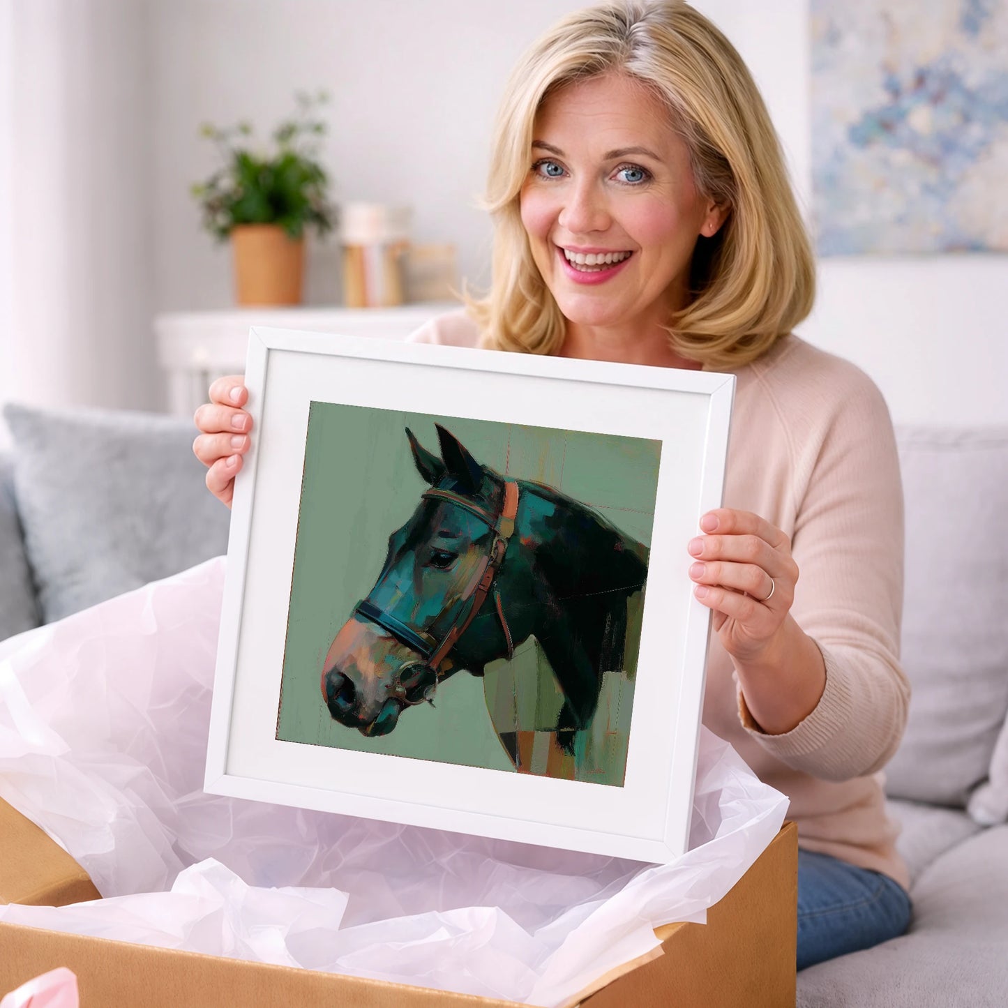 The Midnight Bridle - horse portrait art gift idea for horse lovers