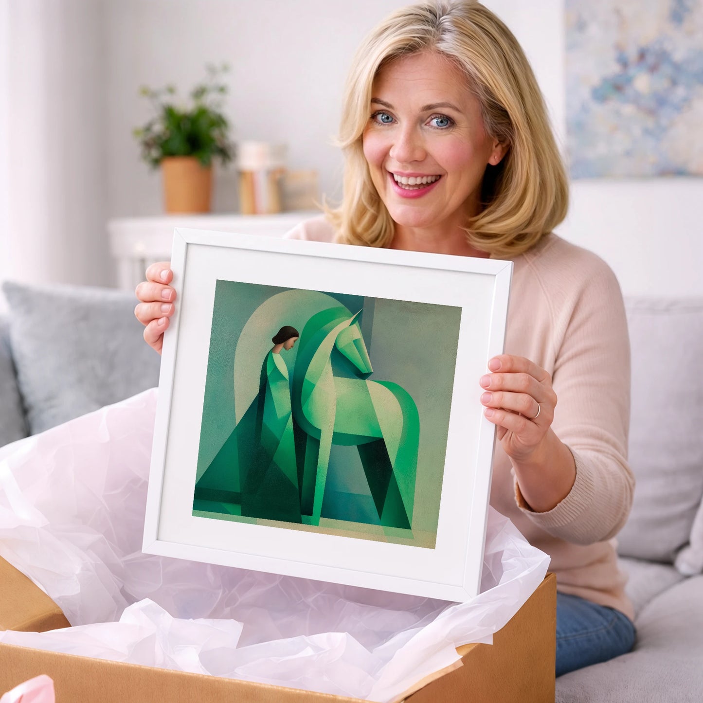 Facets of Connection - horse & rider art gift idea for horse lovers