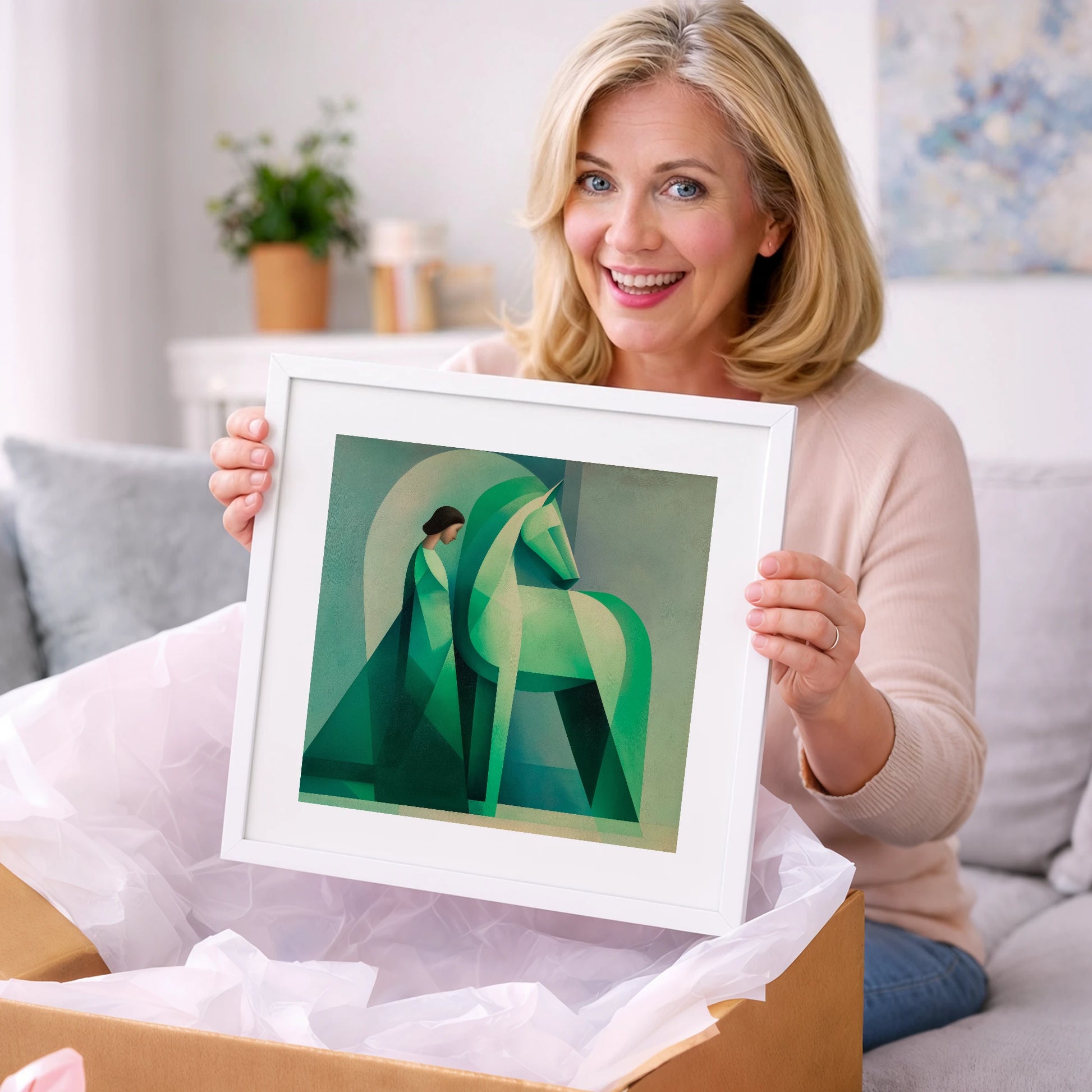 Facets of Connection - horse & rider art gift idea for horse lovers