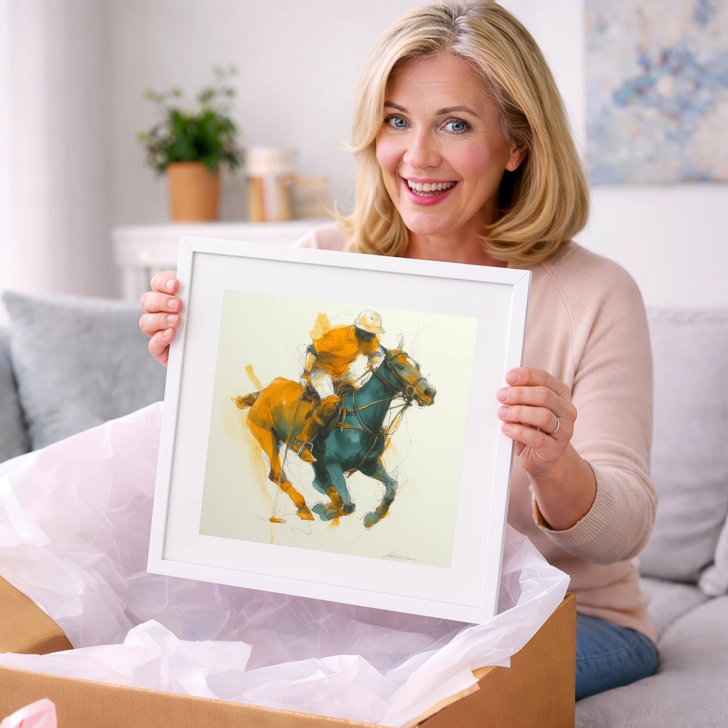 The Decisive Strike - polo horse art gift idea for horse lovers