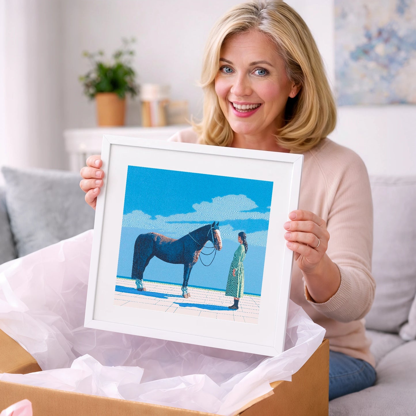 The Quiet Bond - horse & rider art gift idea for horse lovers