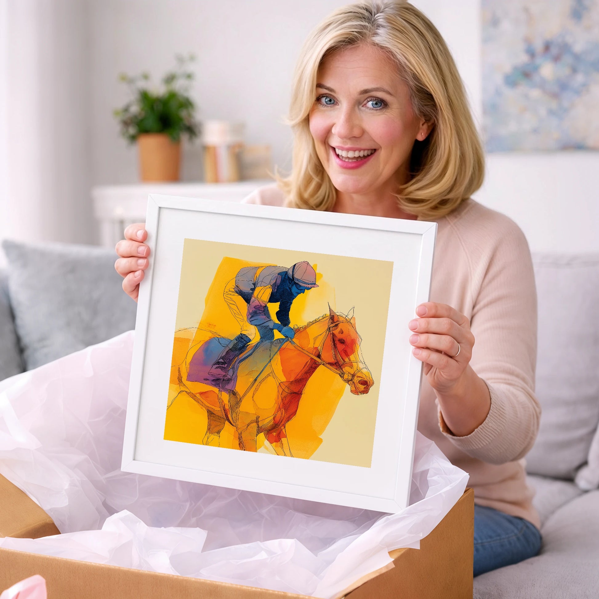 The Final Furlong - racing horse art gift idea for horse lovers