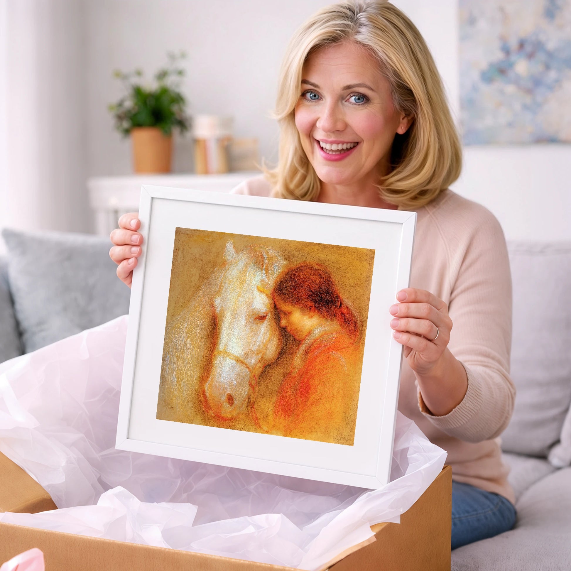 The Unspoken Bond - horse & rider art gift idea for horse lovers