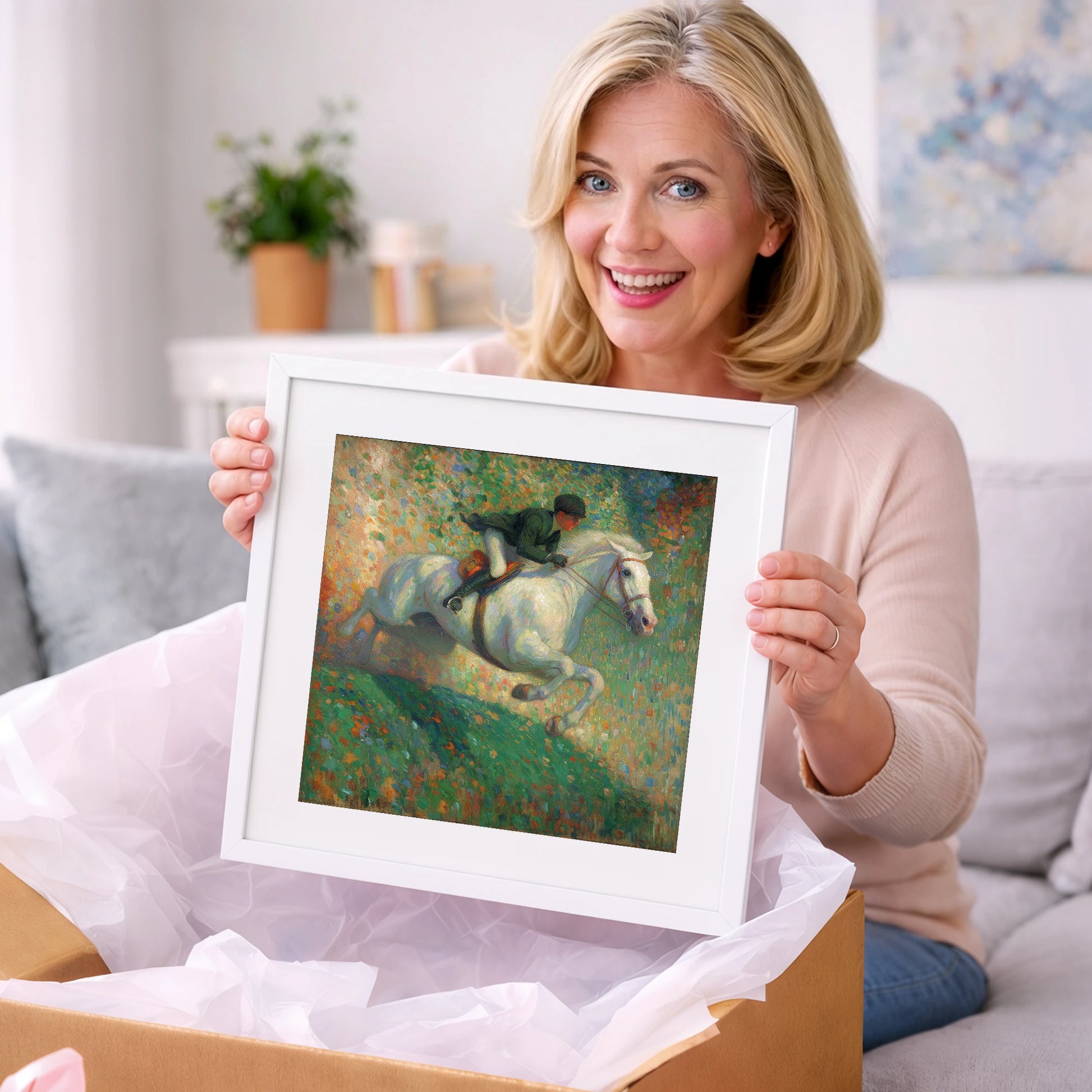 The Painted Leap - show jumping horse art gift idea for horse lovers