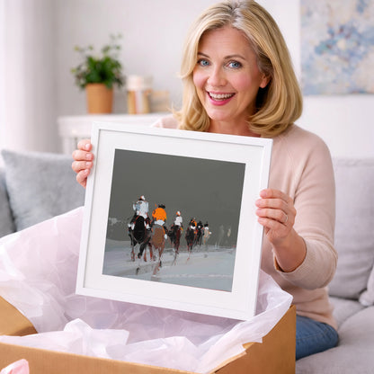 Through the Grey - racing horse art gift idea for horse lovers