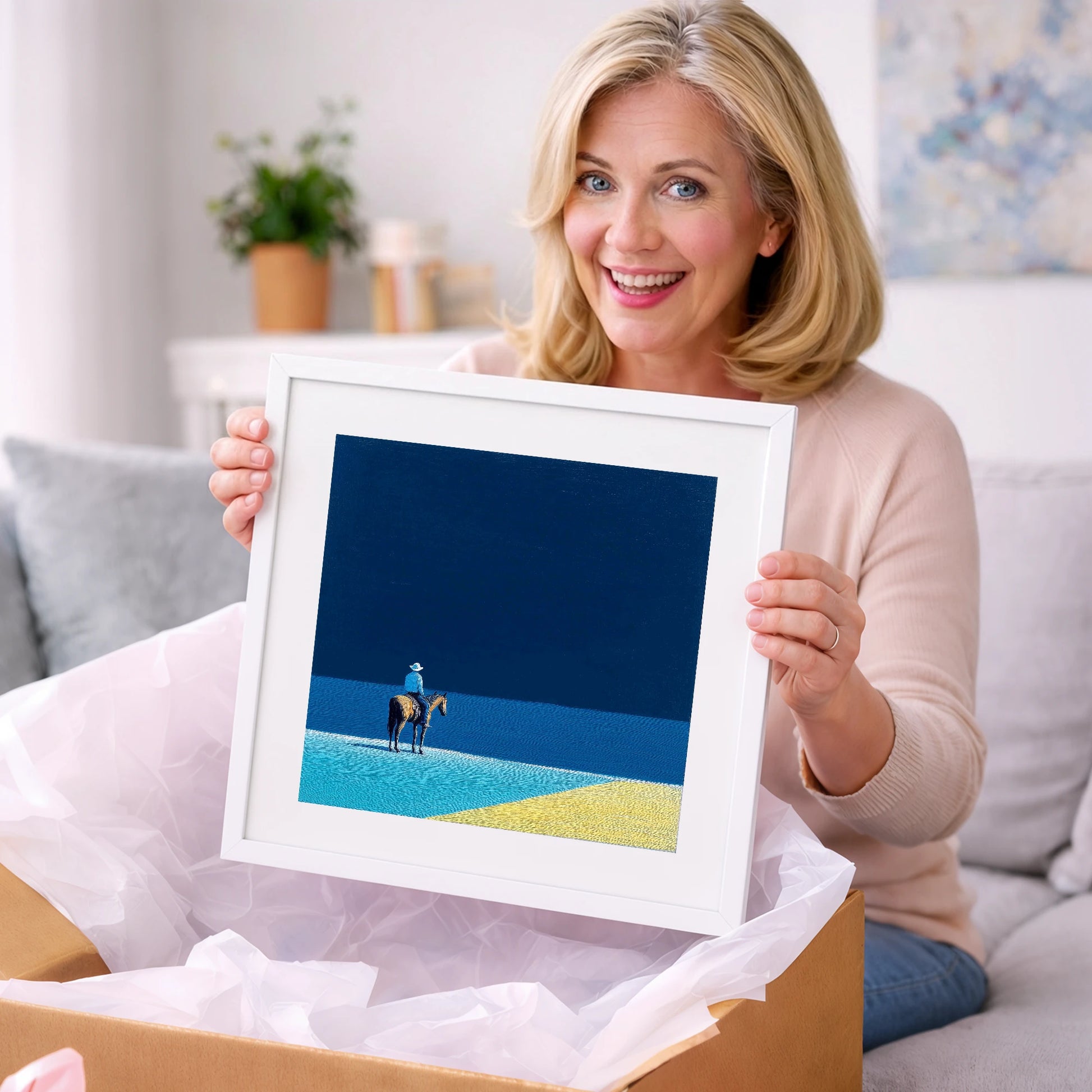 The Vast Blue - beach horse art gift idea for horse lovers