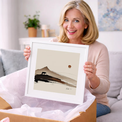 Solitude Beneath the Peak - horse landscape art gift idea for horse lovers
