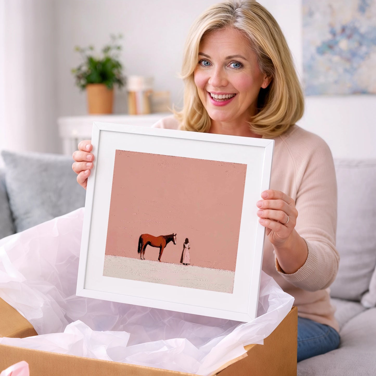 A Quiet Understanding - horse & rider art gift idea for horse lovers